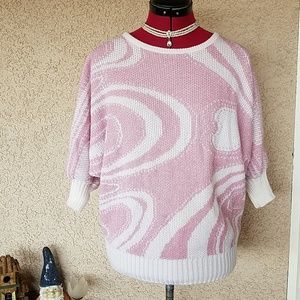 Vintage 80's Pink Batwing FAIRY KEI Sweater S M